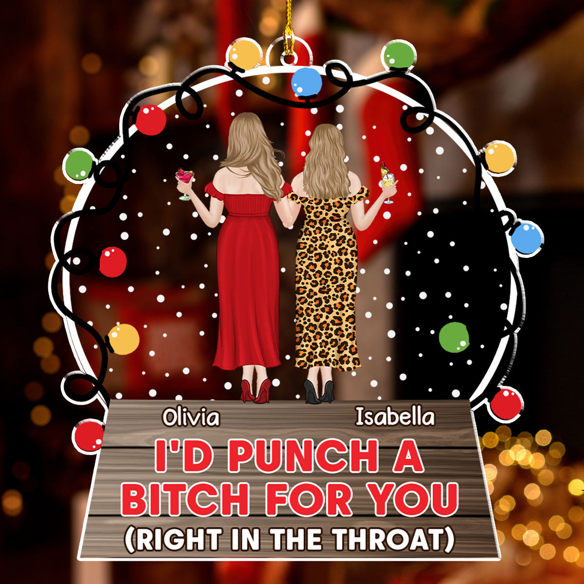 Bestie Love - Personalized Custom Acrylic Ornament 