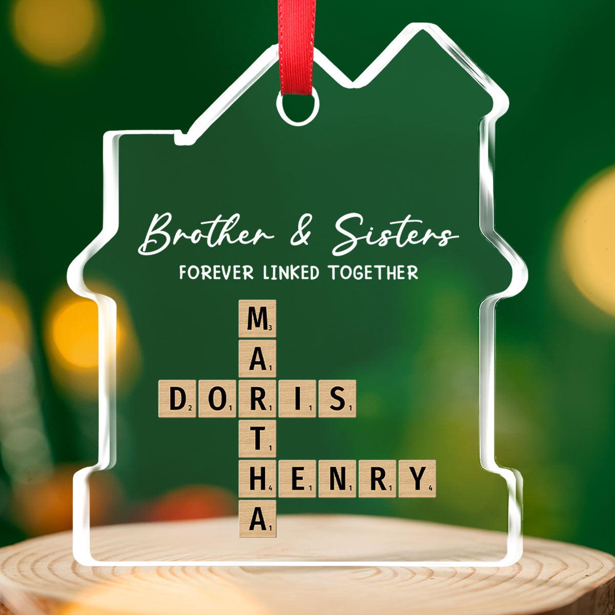 Family Roots Keep Us Together - Personalized Custom House Shaped Glass Ornament