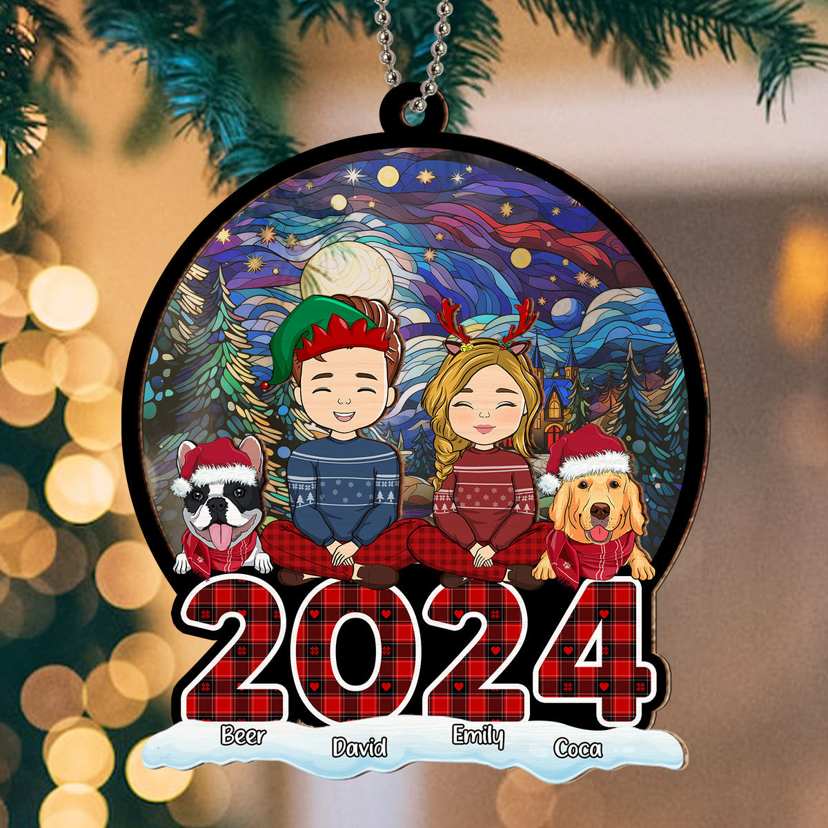 Family Squad - Personalized Custom Suncatcher Ornament