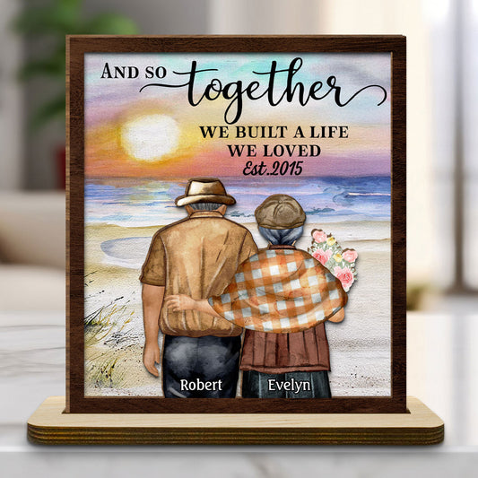 Love Forever - Personalized Custom 2-Layer Wood Plaque With Flat Base