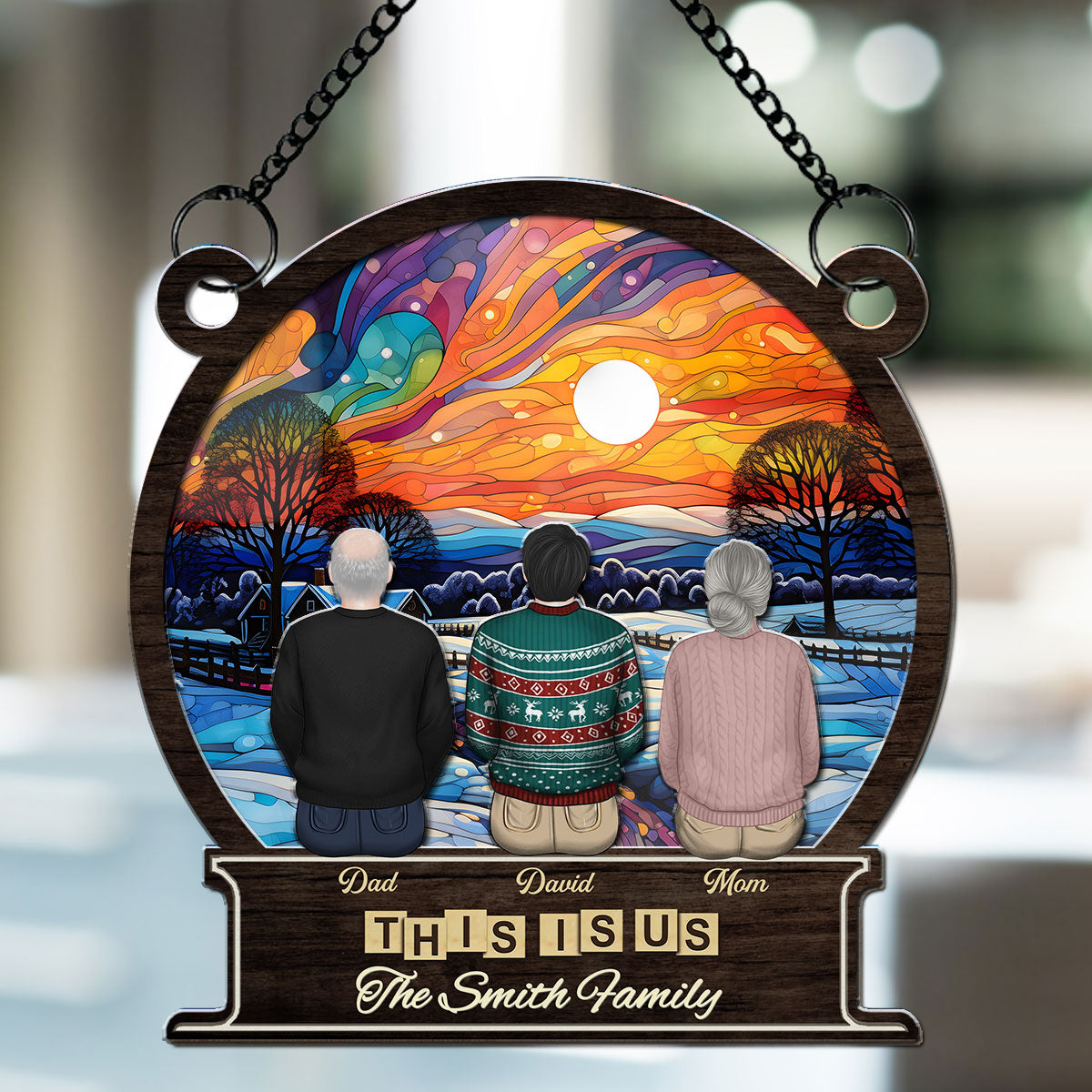 Family Forever And Ever - Personalized Custom Suncatcher