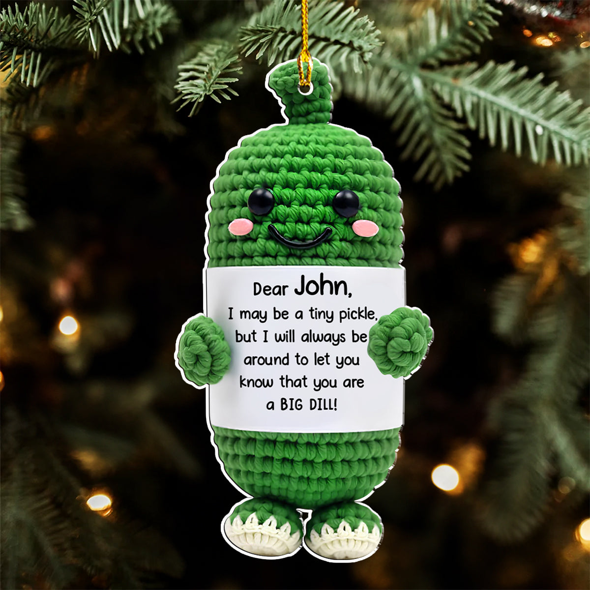 Emotional Support Pickle - Personalized Custom Acrylic Ornament