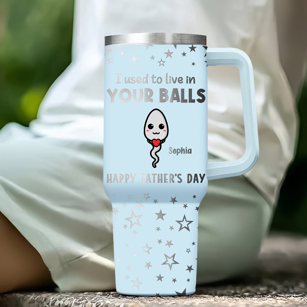 Your Balls - Personalized Custom Engraved 40oz Tumbler With Handle