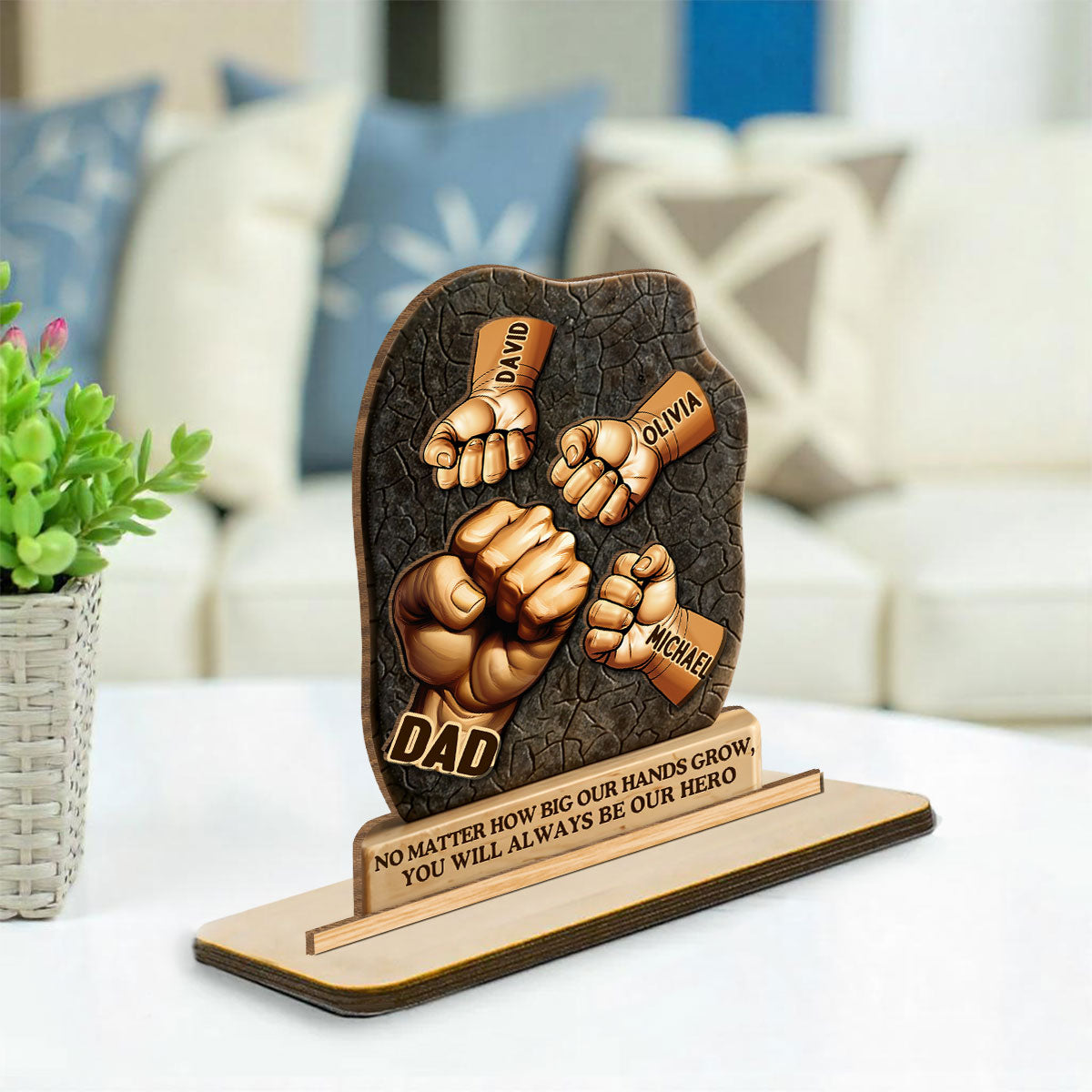 We Will Always Reach For You - Personalized Custom 2-Layer Wood Plaque With Flat Base