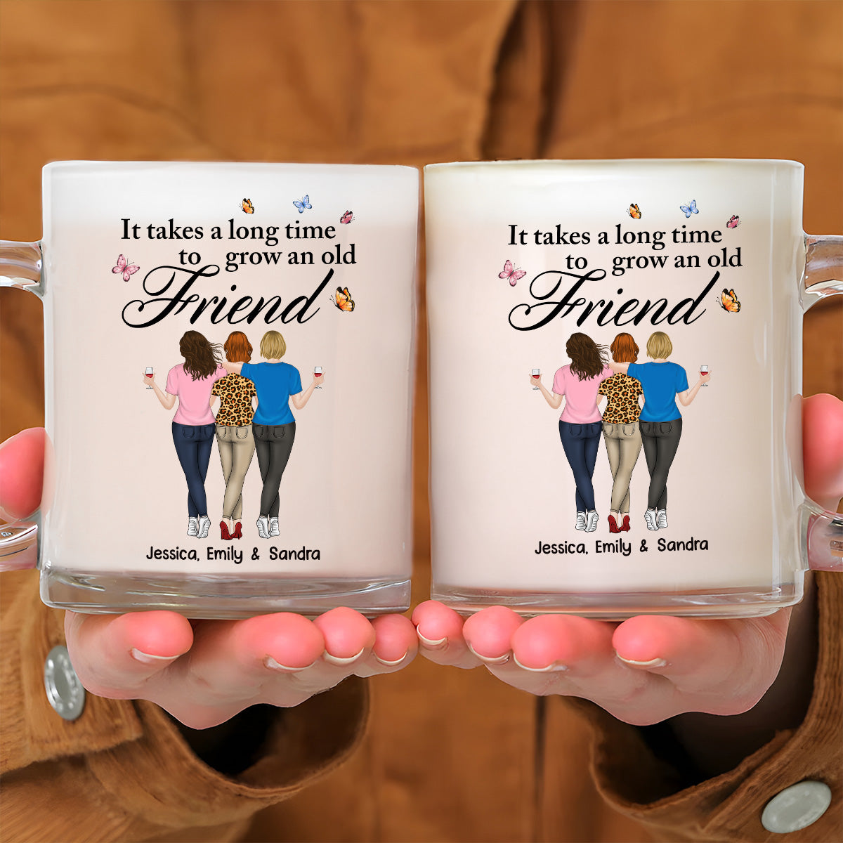 Besties Forever - Personalized Custom Glass Mug