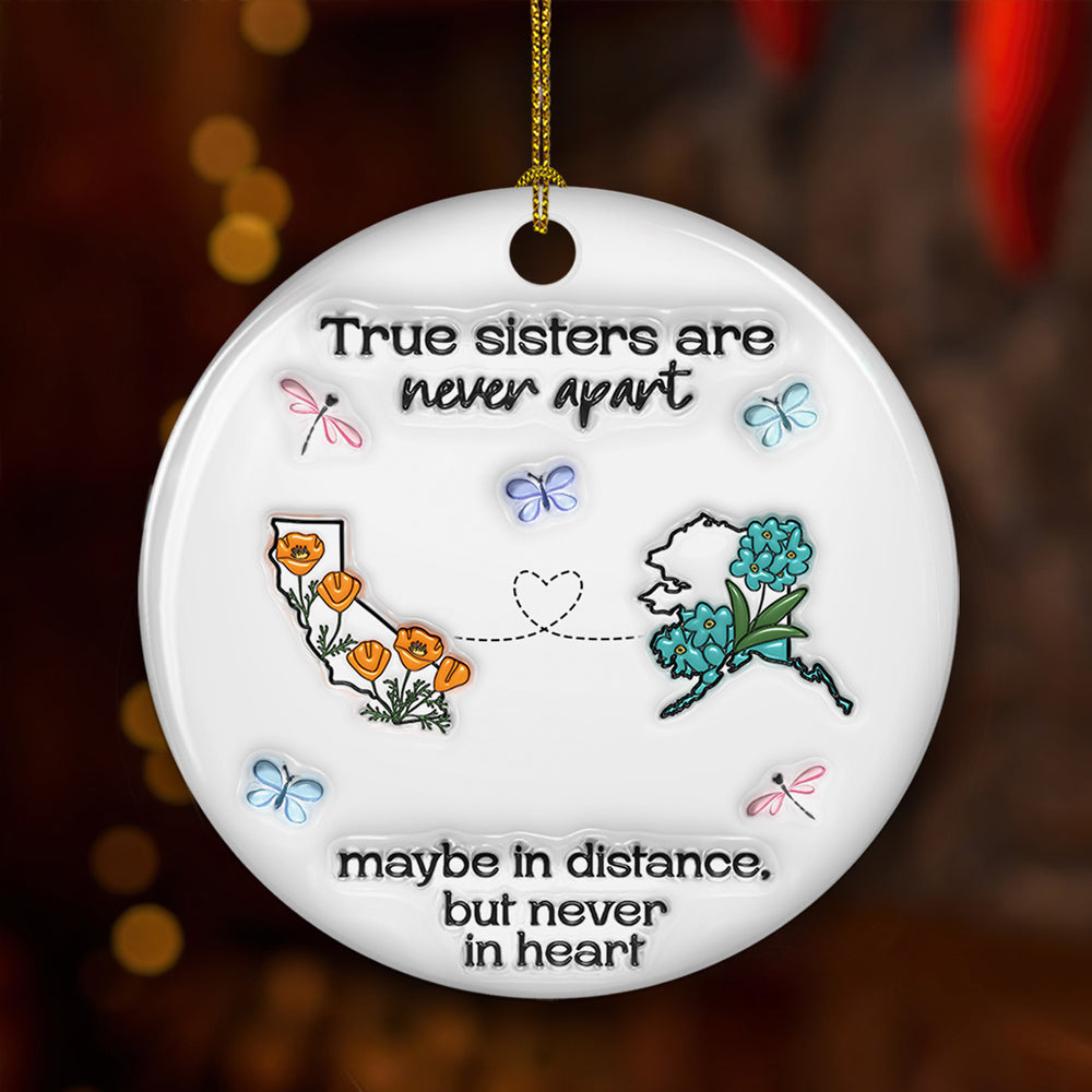 Always Close At Heart - Personalized Custom 3D Inflated Effect Ceramic Ornament