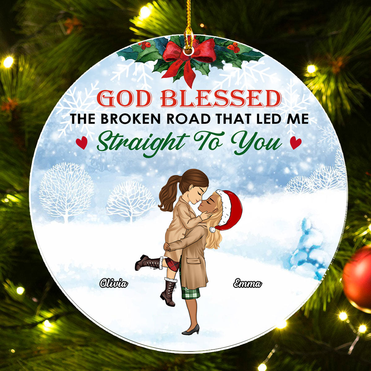 Straight To You Christmas - Personalized Custom Acrylic Ornament