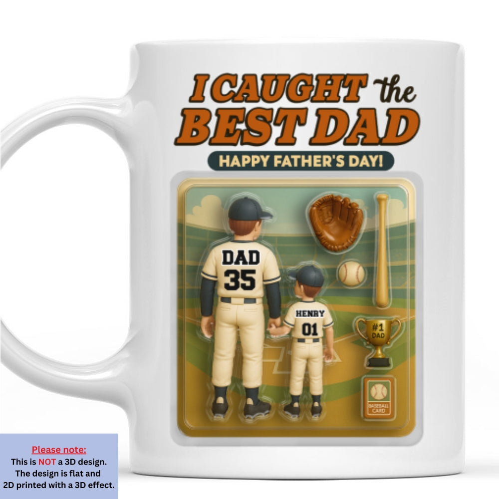 We Caught The Best Dad Baseball - Personalized Custom Coffee Mug