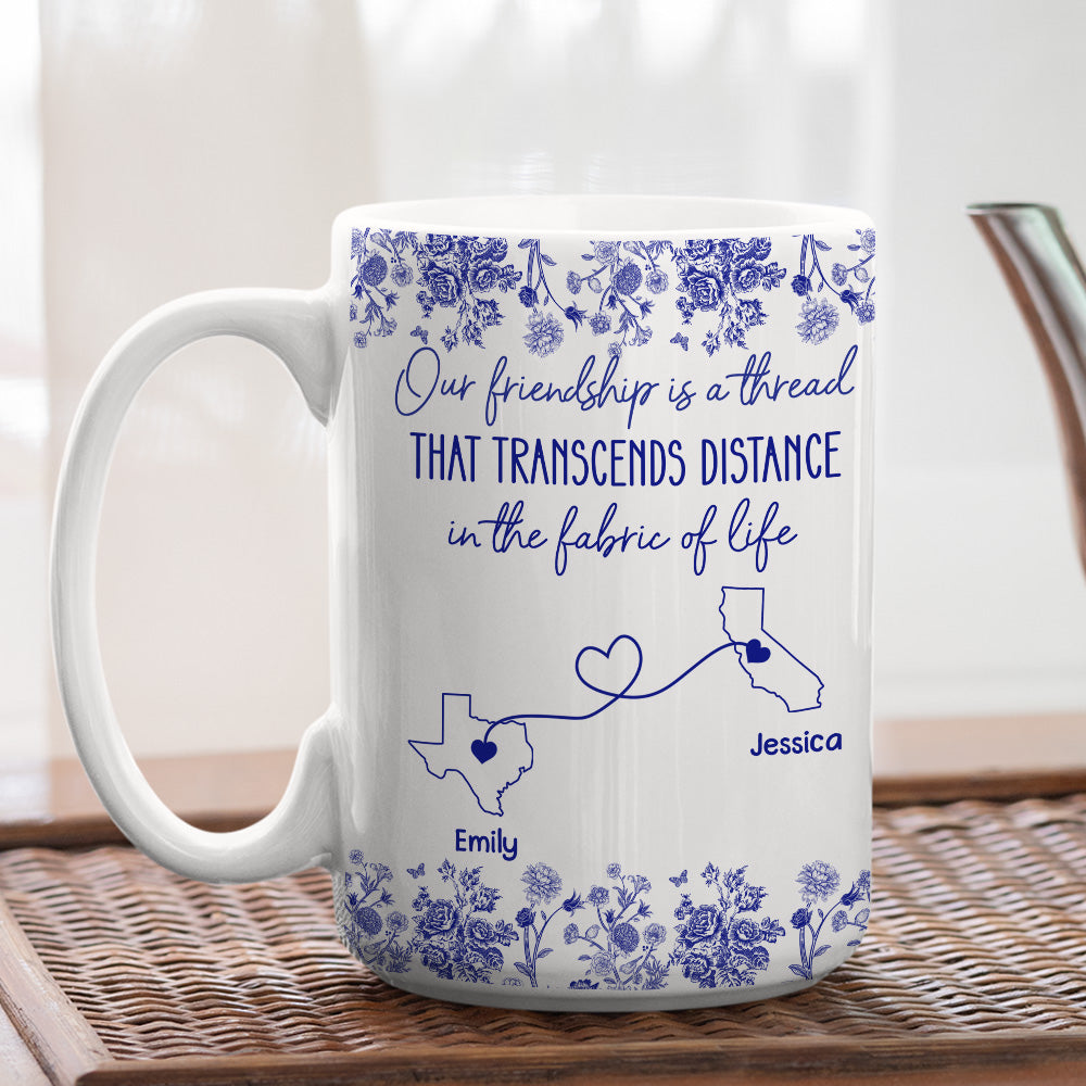 Connected By An Unseen Thread - Personalized Custom Coffee Mug