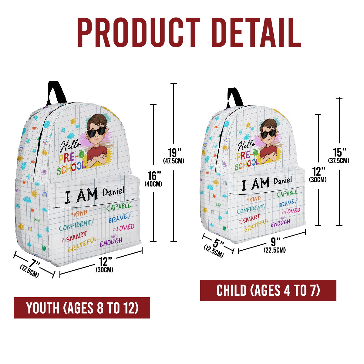 Be Unique Be Happy Be You - Personalized Custom Backpack