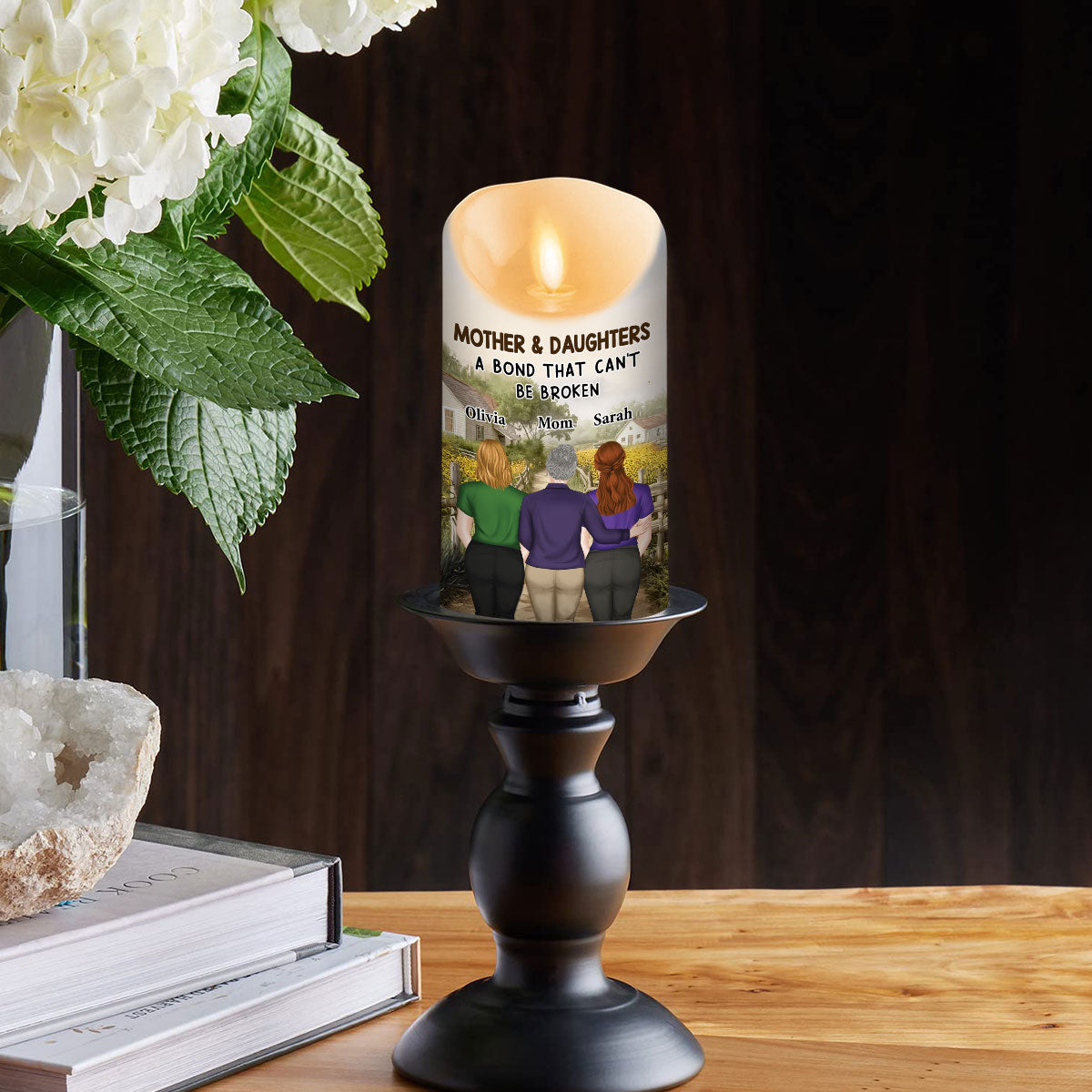 Mother And Daughter - Personalized Custom LED Candle