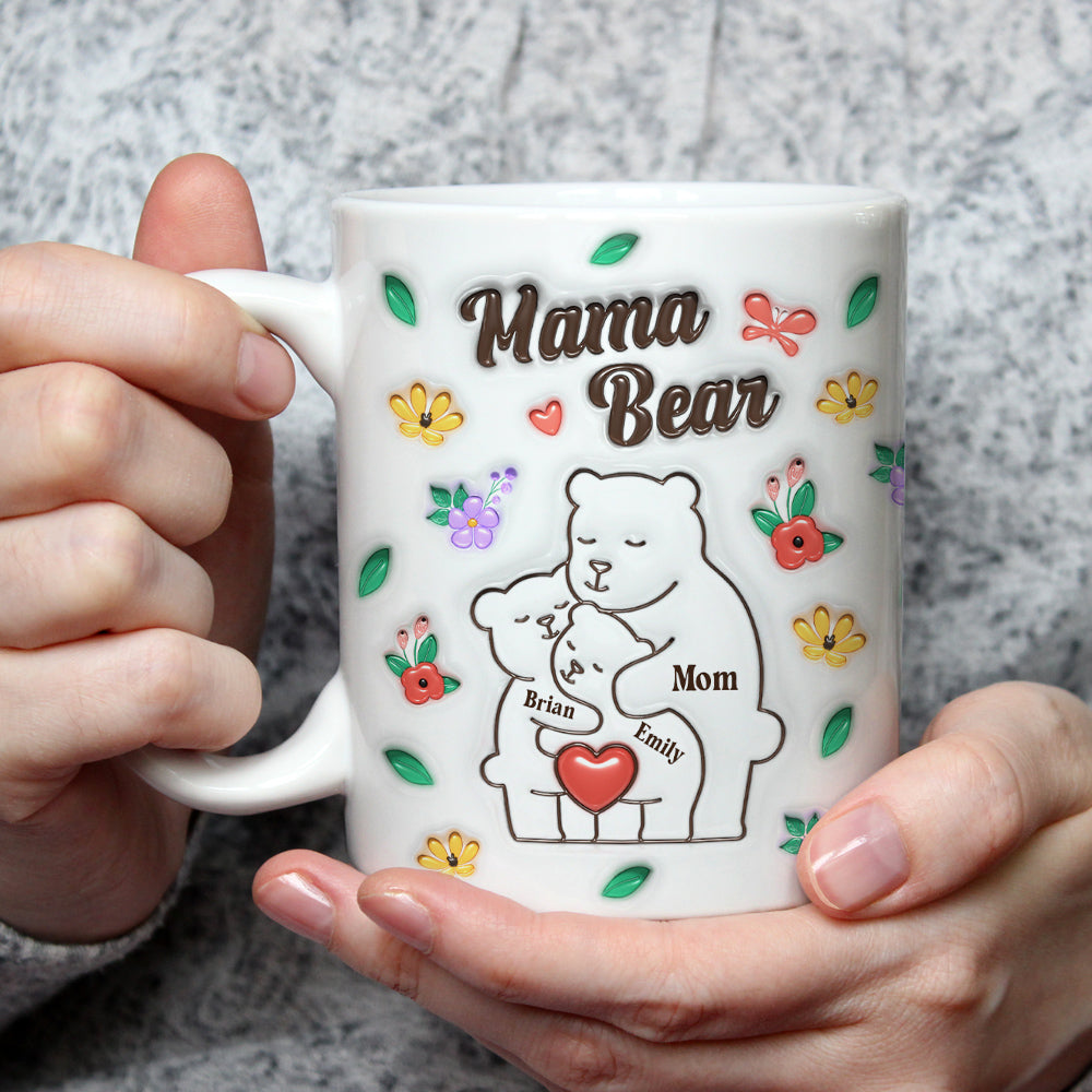 Mama Bear - Personalized Custom 3D Inflated Effect Mug