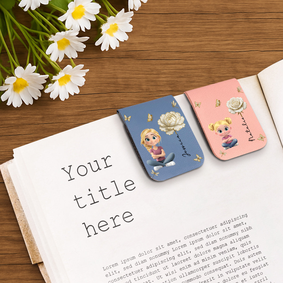 Floral Soul - Personalized Custom Leather Bookmark