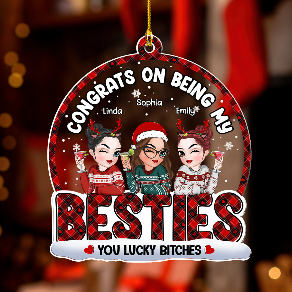Congrats On Being My Bestie Merry Christmas - Personalized Custom Acrylic Ornament
