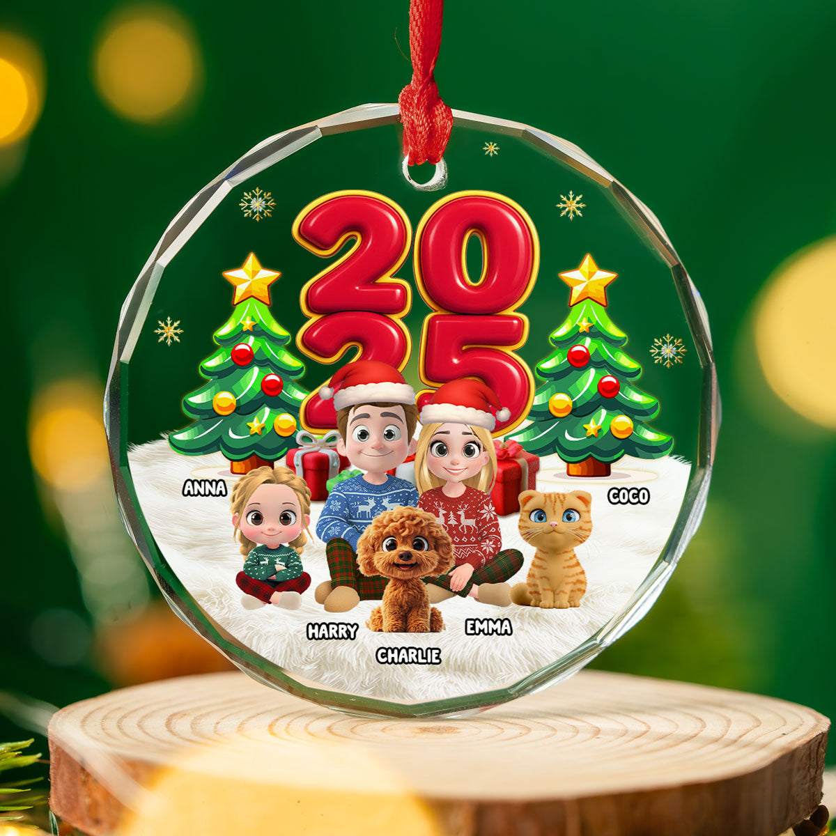 You Me And Our Kid Pet - Personalized Custom Glass Ornament