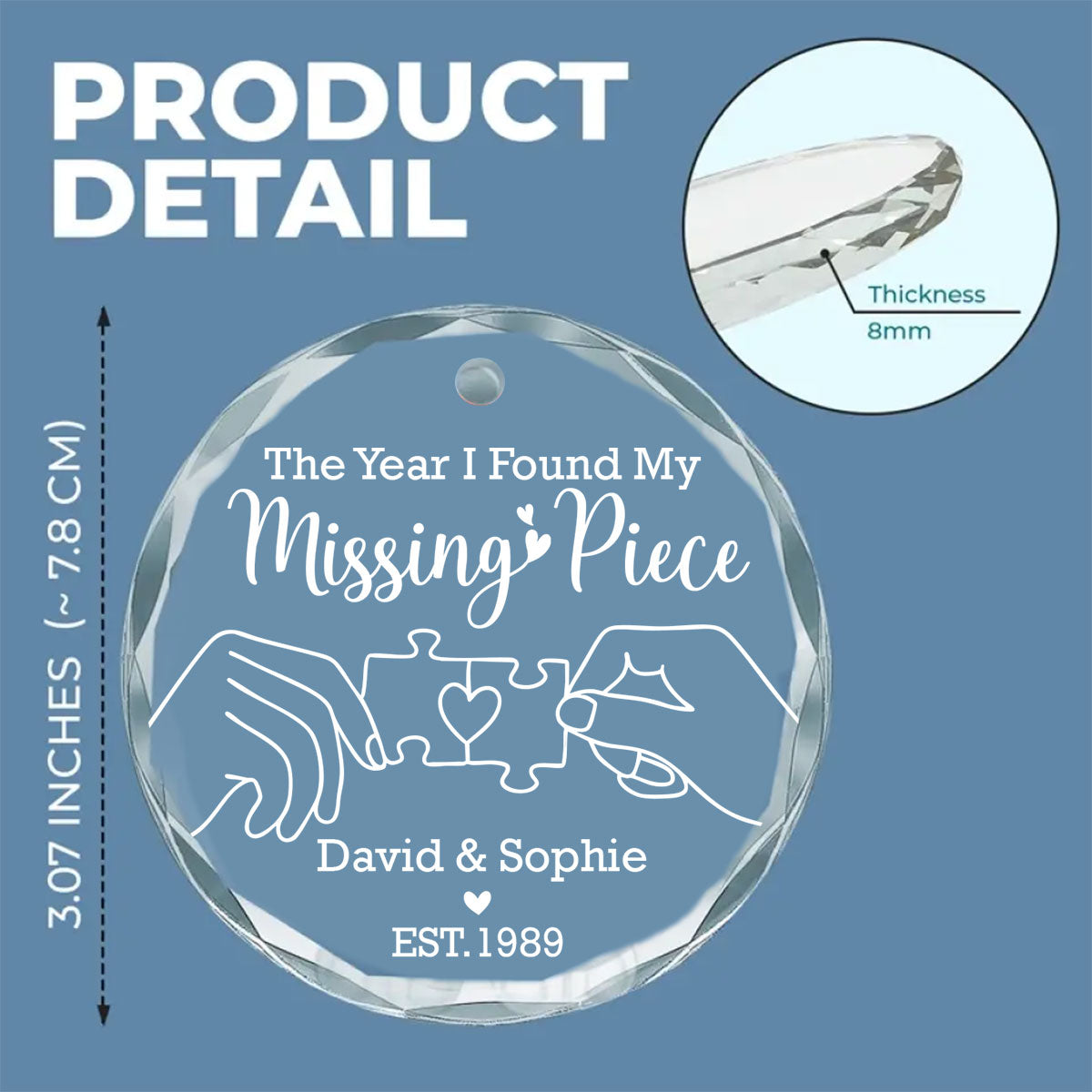 The Year I Found My Missing Piece - Personalized Custom Glass Ornament