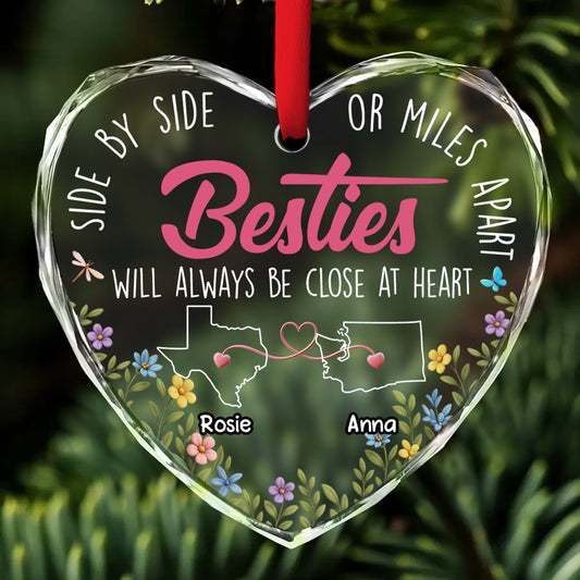 Heart By Heart - Personalized Custom Glass Ornament