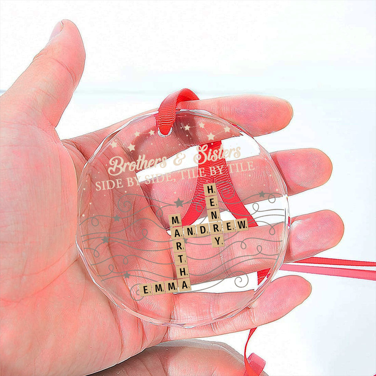 Together We Spell Out Love - Personalized Custom Glass Ornament