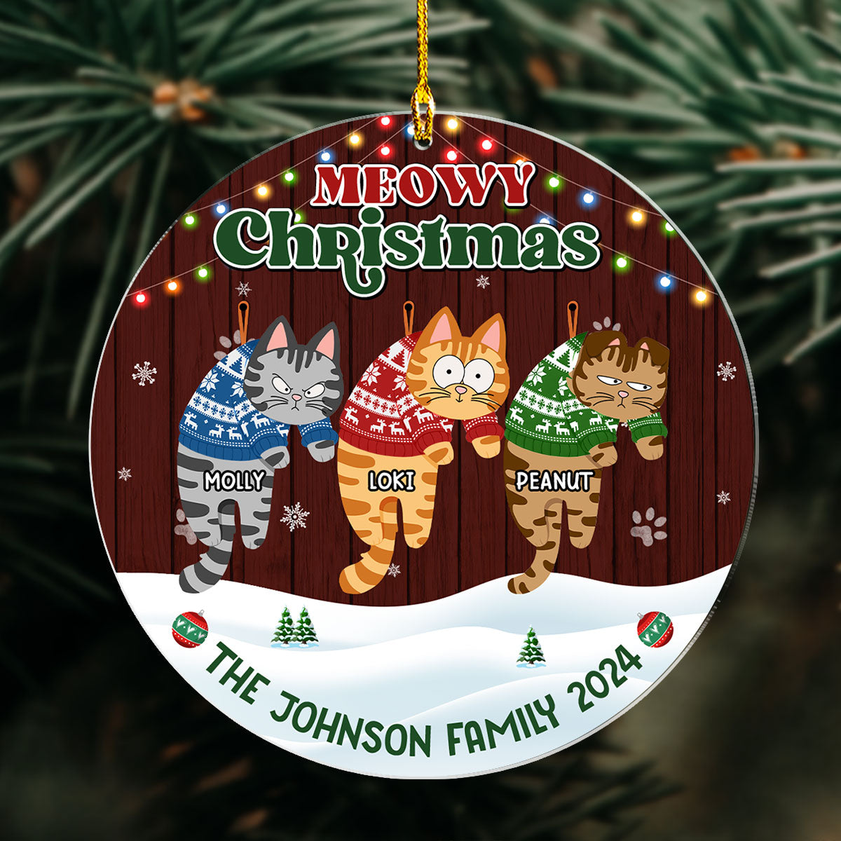 Meowy Christmas 2024 - Personalized Custom Acrylic Ornament