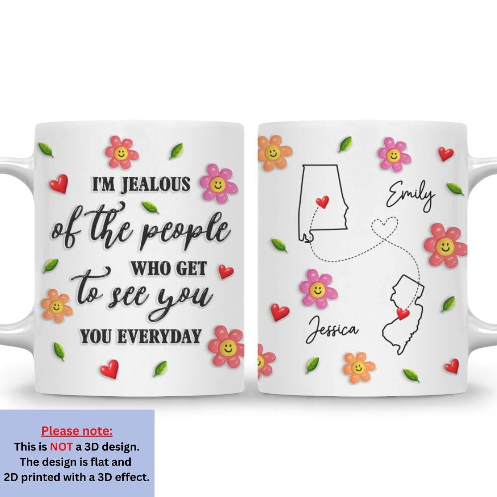 Wish I Saw You Daily - Personalized Custom 3D Inflated Effect Mug
