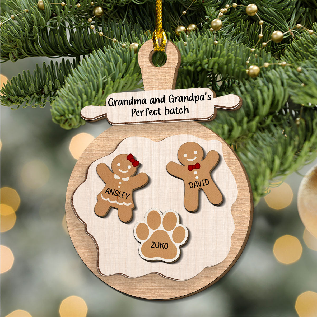 Perfect Batch Of Nana And Papa - Personalized Custom Freeshape 2-Layered Wood Ornament