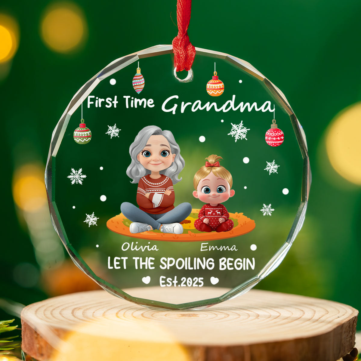 Let The Spoiling Begin - Personalized Custom Glass Ornament