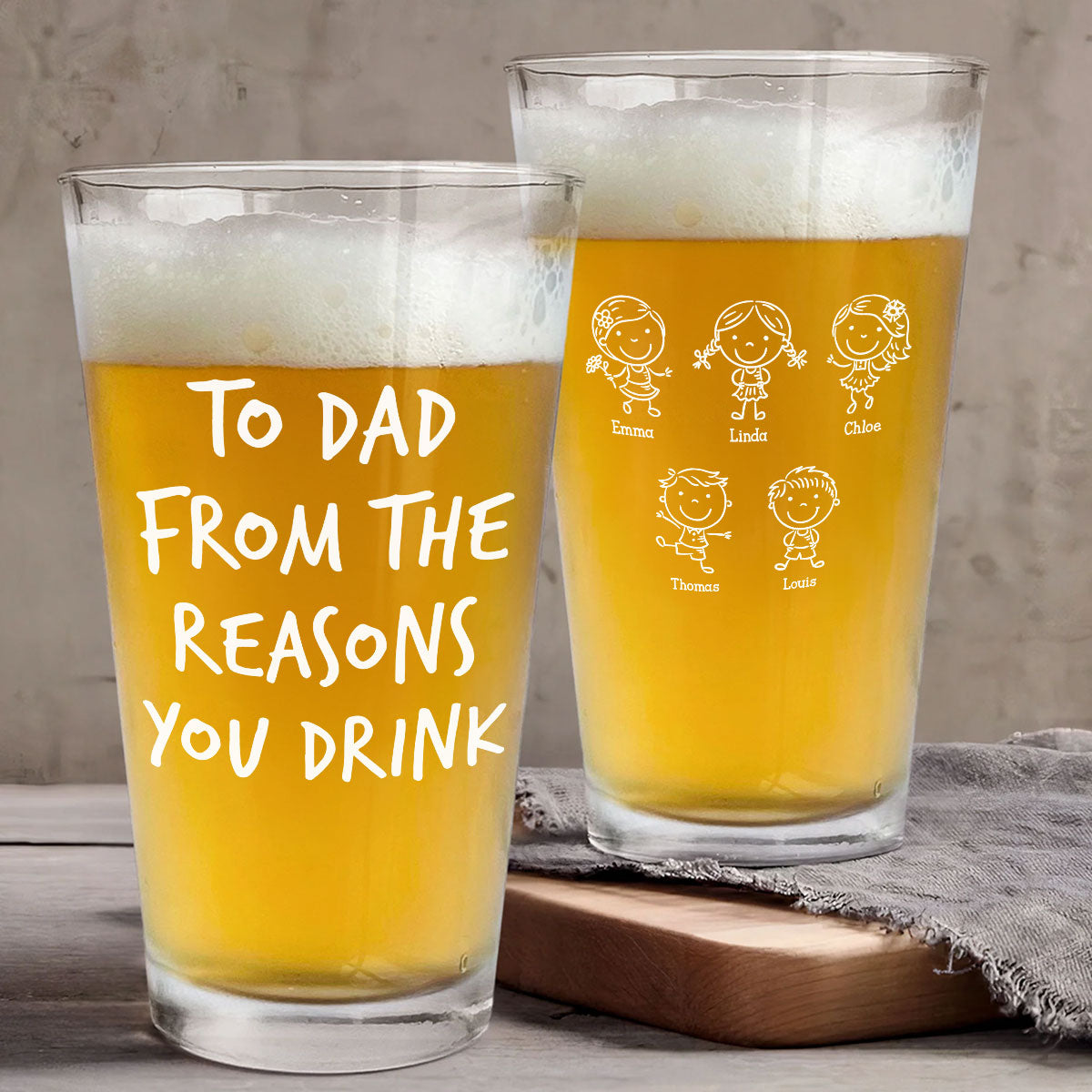 From The Reasons Your Drink  - Personalized Custom Beer Glass