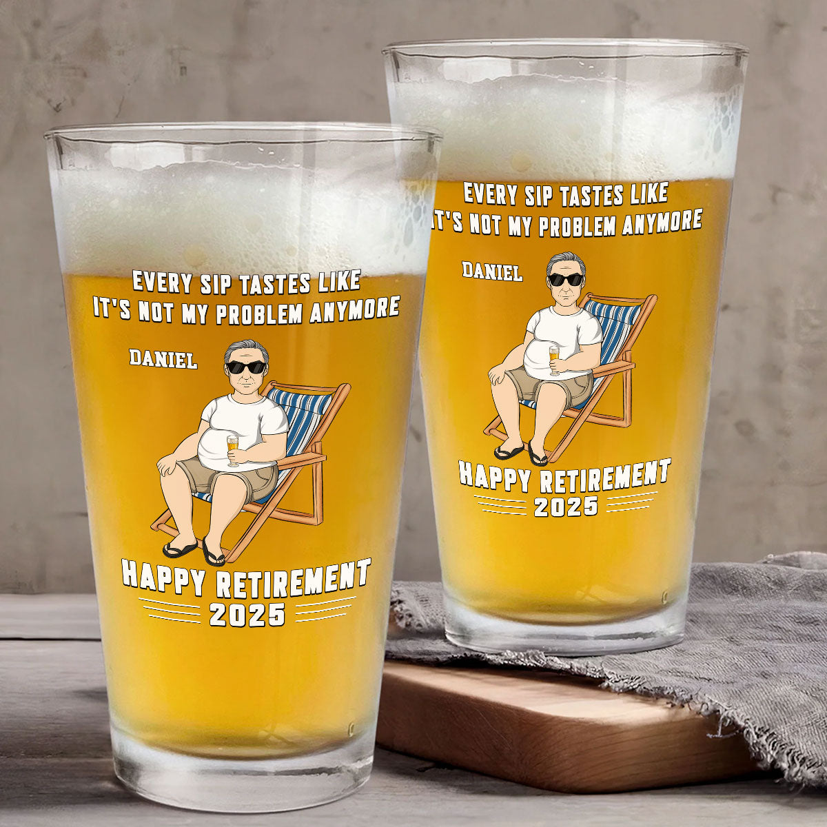 Not My Problem Anymore - Personalized Custom Beer Glass