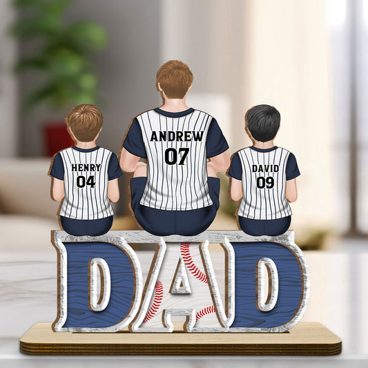 Champions From Daddy Love - Personalized Custom 2-Layer Wood Plaque With Flat Base