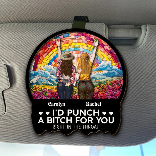 Right In The Throat Hippie - Personalized Custom Car Visor Clip