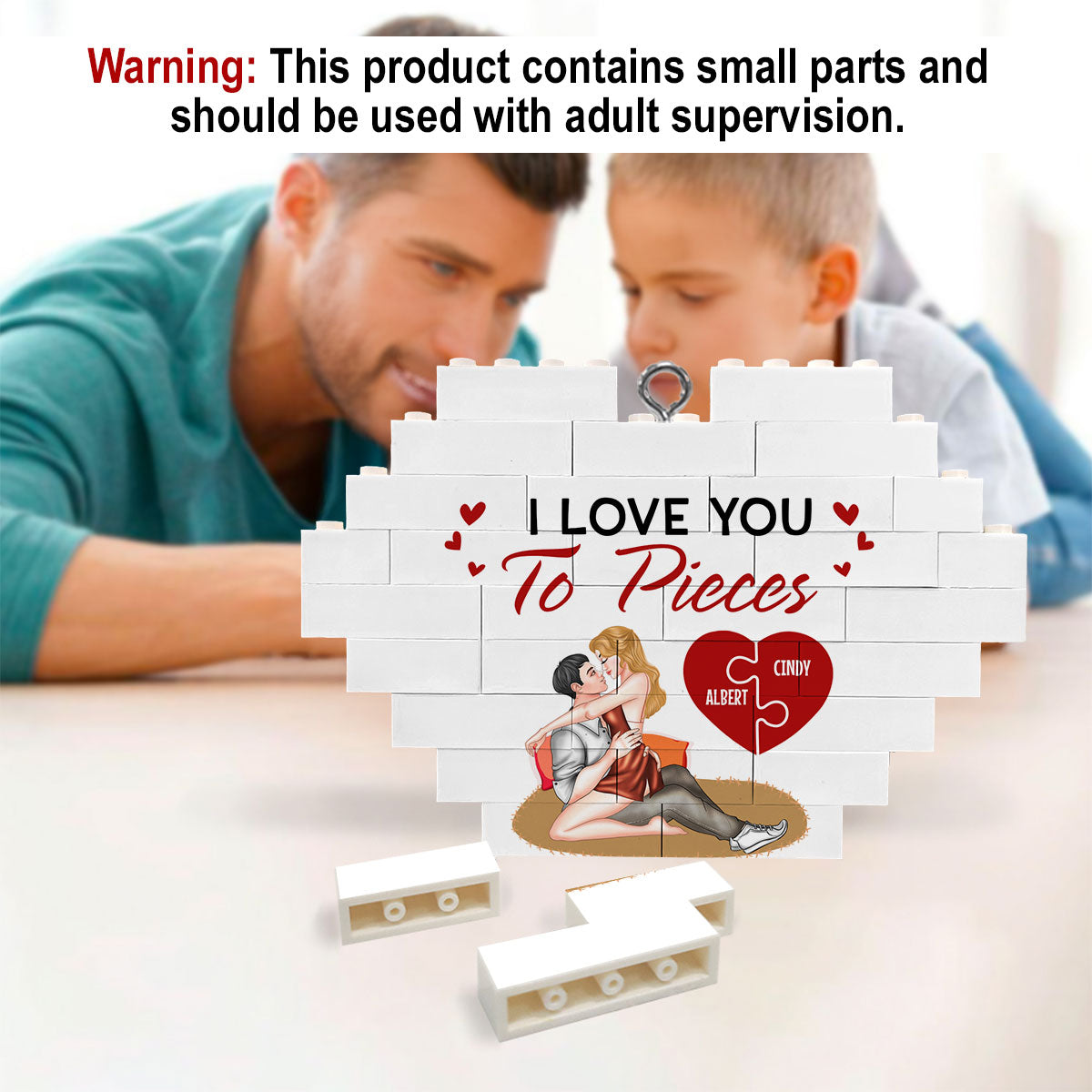 I Love You To Pieces - Personalized Custom Heart Puzzle Ornament