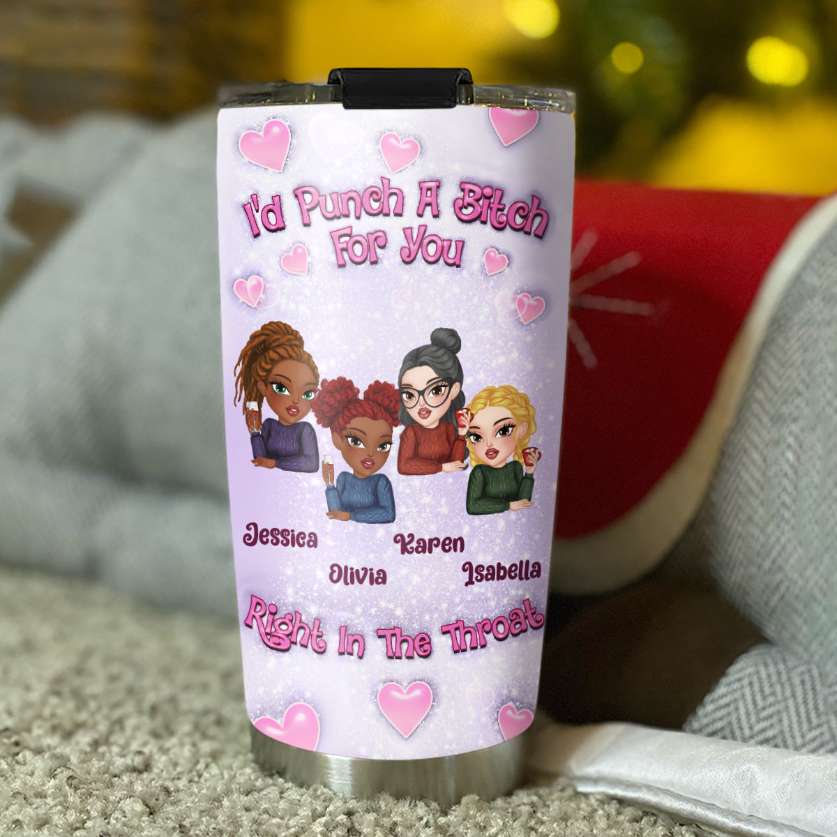 Bestie Together - Personalized Custom 3D Inflated Effect Tumbler