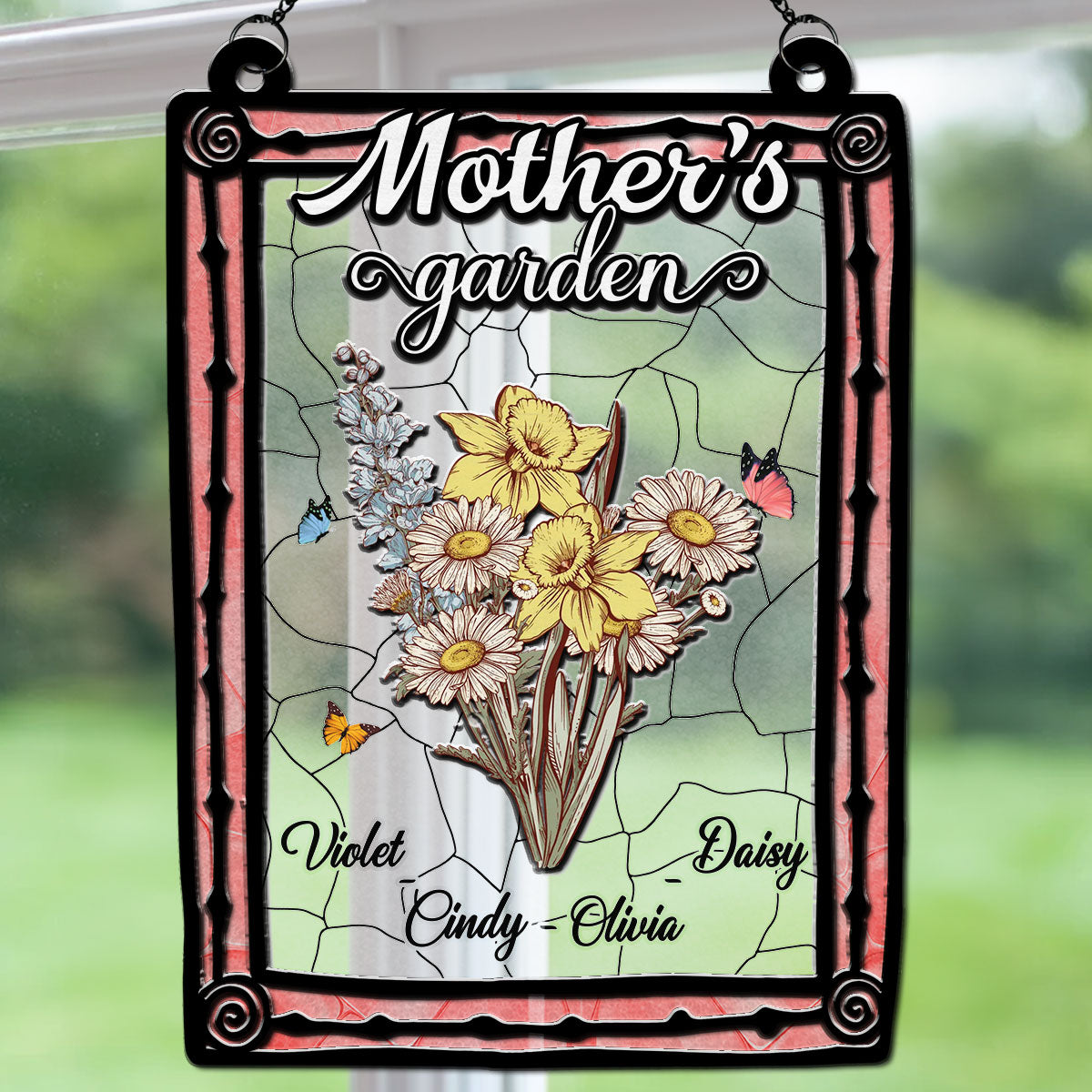 Birth Flower Grandma Garden - Personalized Custom Suncatcher
