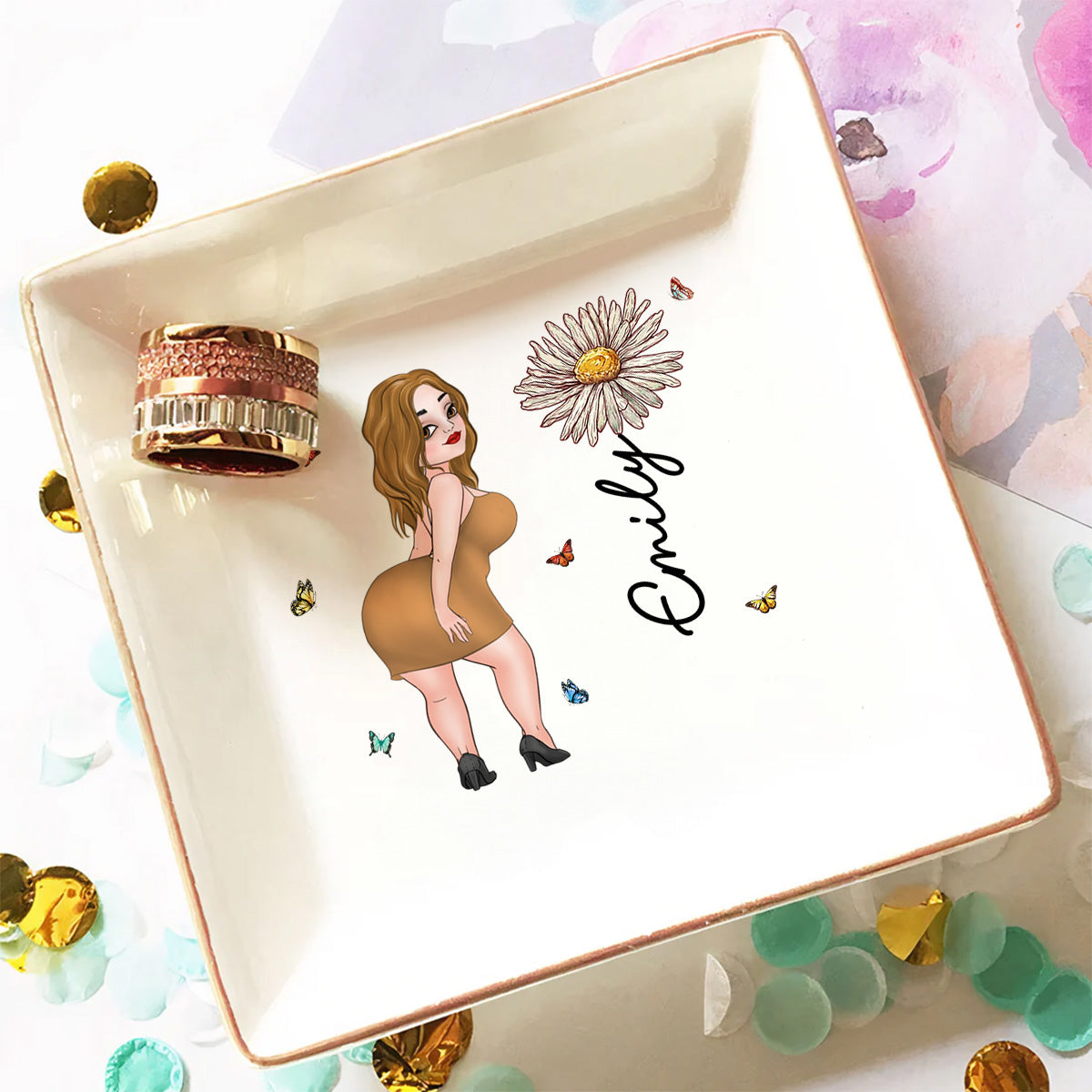 Beautiful Girl - Personalized Custom Jewelry Dish