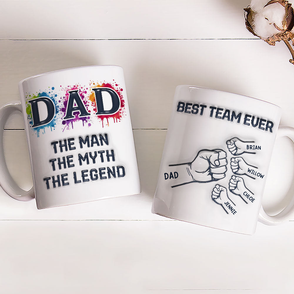 Papa We Love You - Personalized Custom 3D Inflated Effect Mug