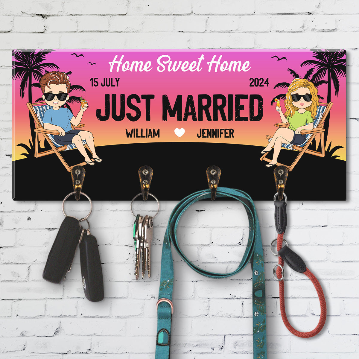 Just Married - Personalized Custom Key Holder