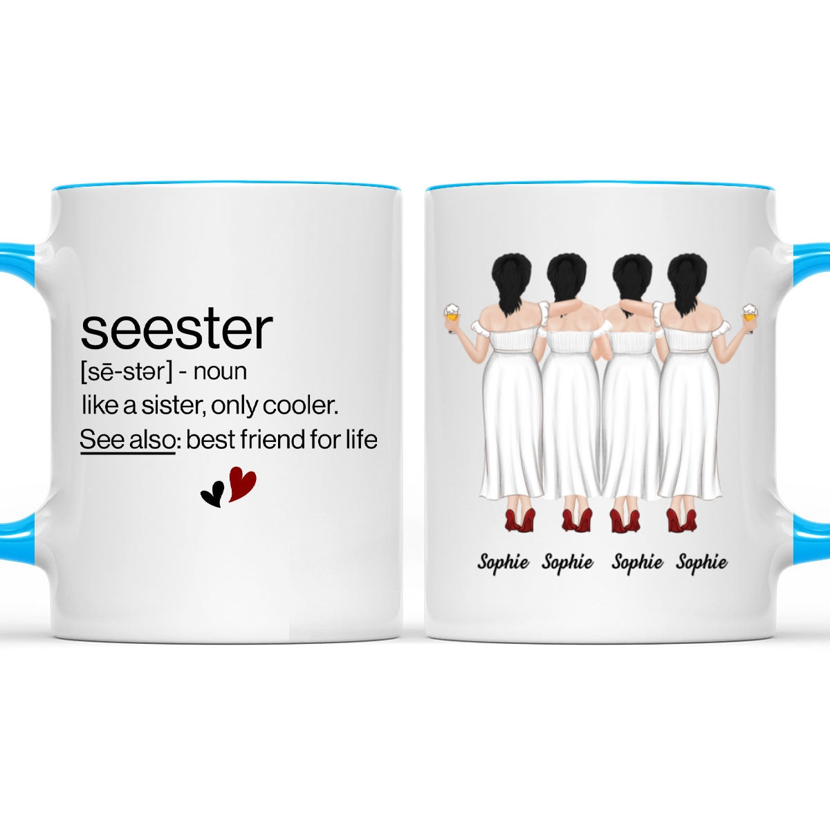 Seester Best Friend For Life - Personalized Custom Accent Mug