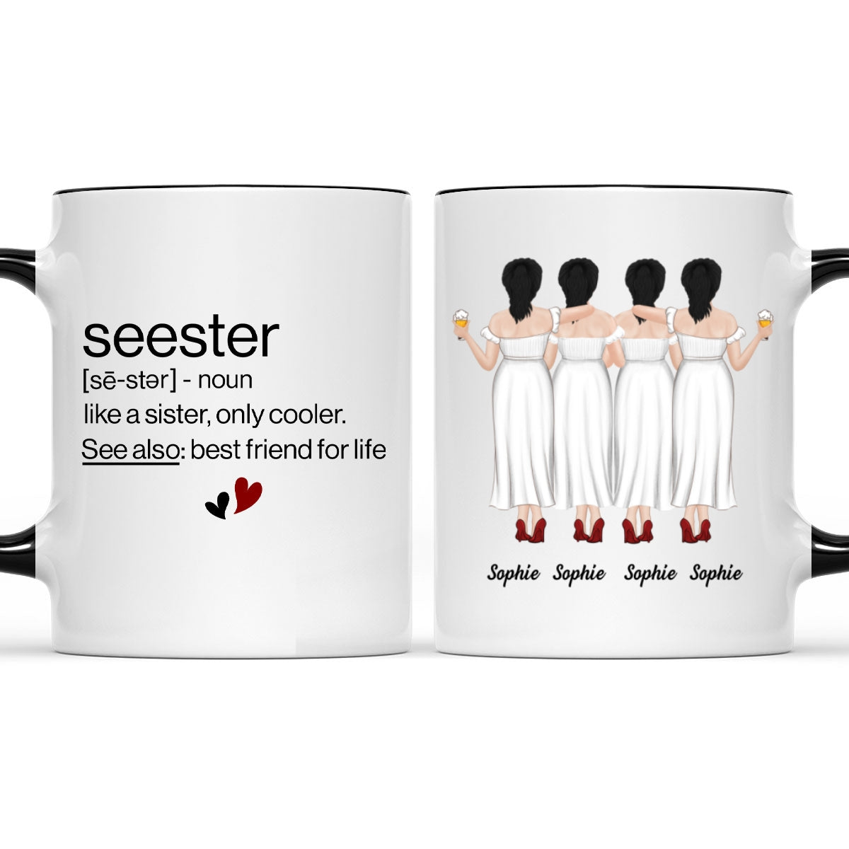 Seester Best Friend For Life - Personalized Custom Accent Mug