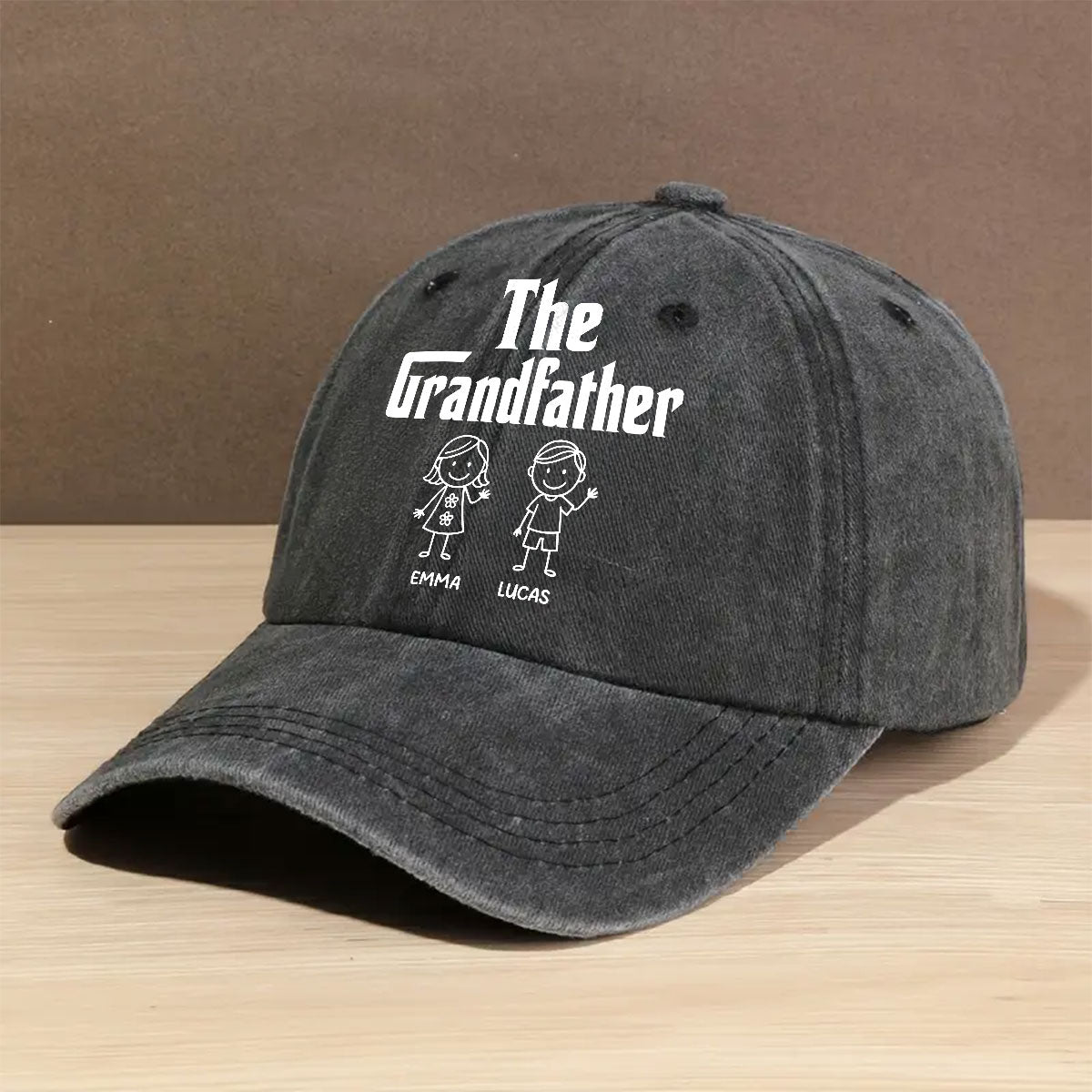 The Grandfather Version 2 - Personalized Custom Vintage Washed Denim Cap