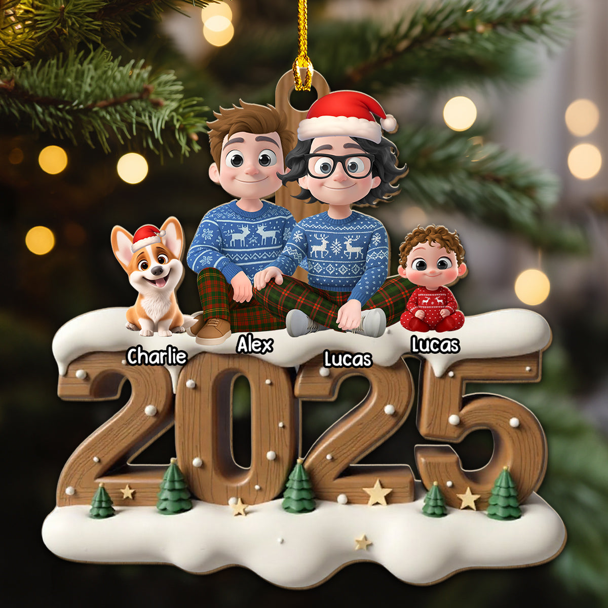 Us Together Now Onwards - Personalized Custom 3D Effect Wood Ornament
