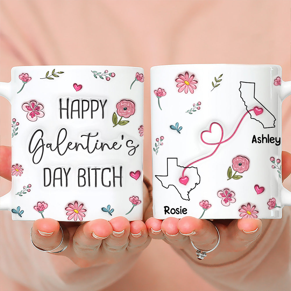 Galentine Club Knows No Distance - Personalized Custom 3D Inflated Effect Mug
