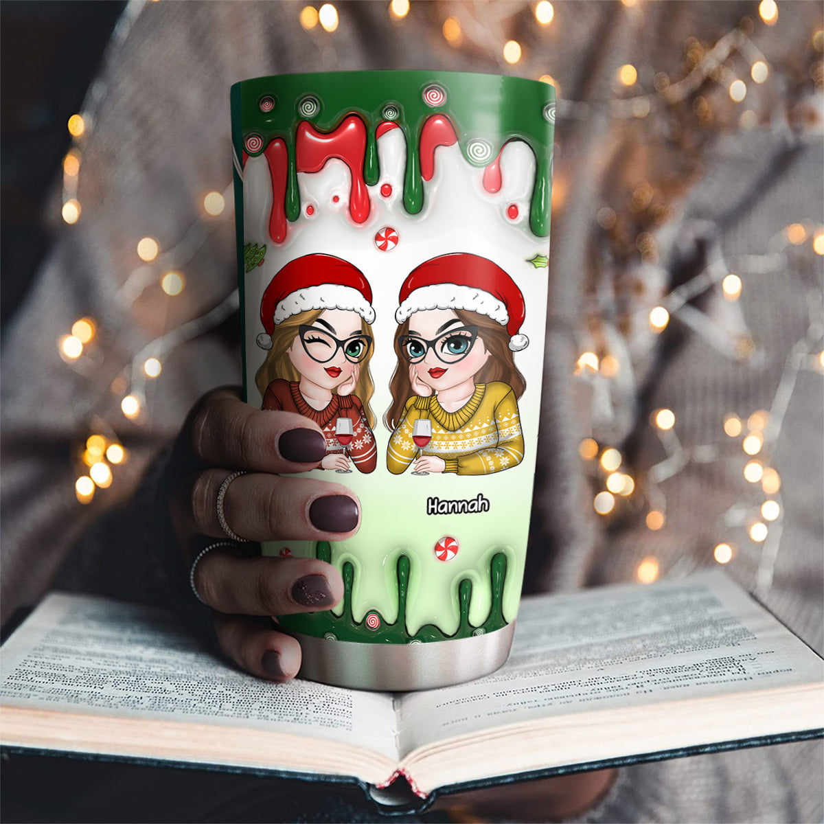 Merry Christmas My Bestie - Personalized Custom 3D Inflated Effect Tumbler