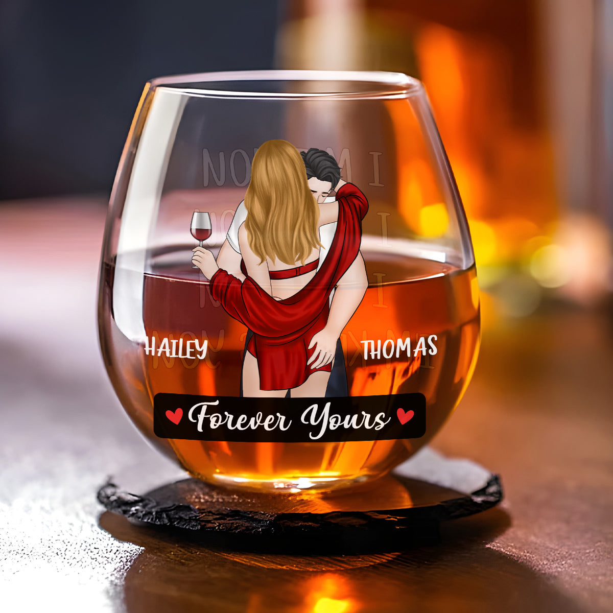 Forever Yours - Personalized Custom Wine Glass