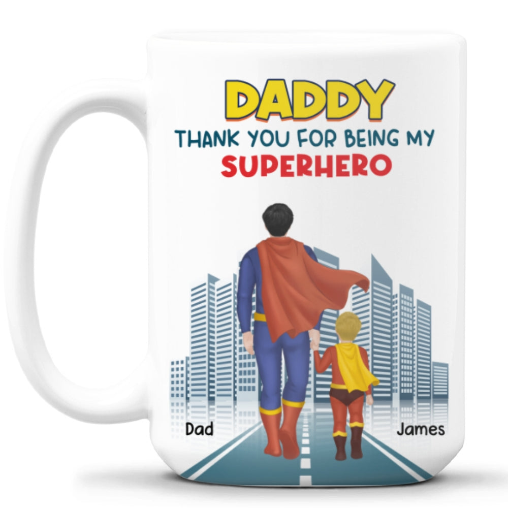 Dad The Hero - Personalized Custom Coffee Mug