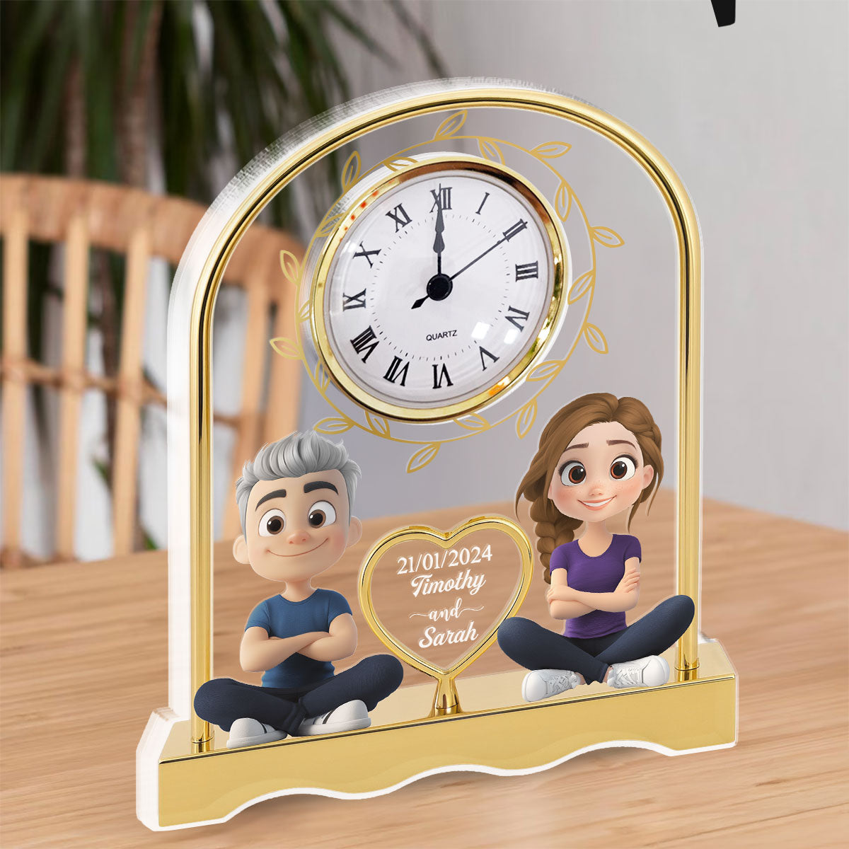 Together Forever - Personalized Custom Acrylic Desk Clock Plaque