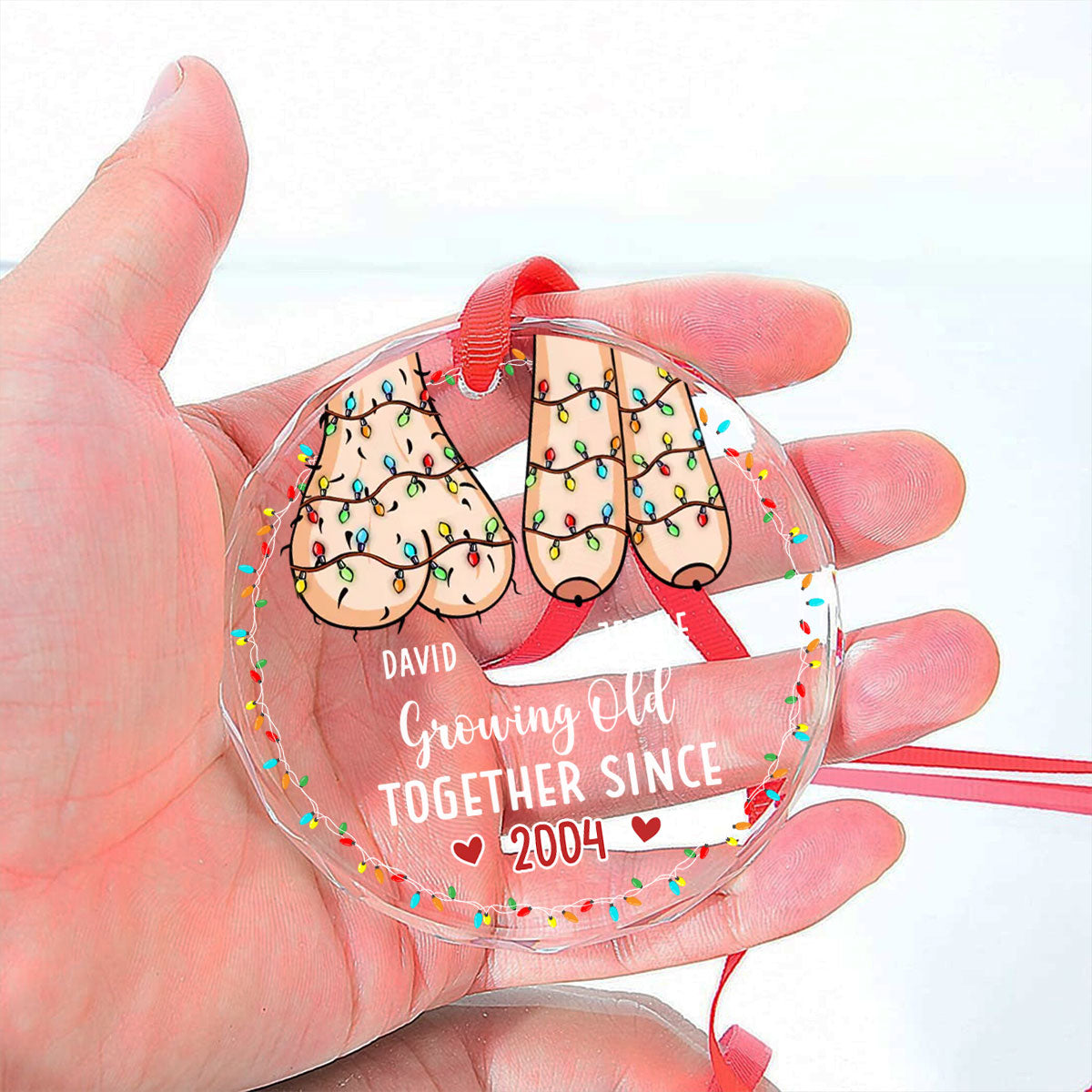 I Wanna Grow Old With You - Personalized Custom Glass Ornament