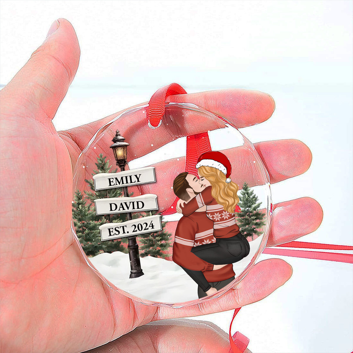 You And Me Together - Personalized Custom Glass Ornament