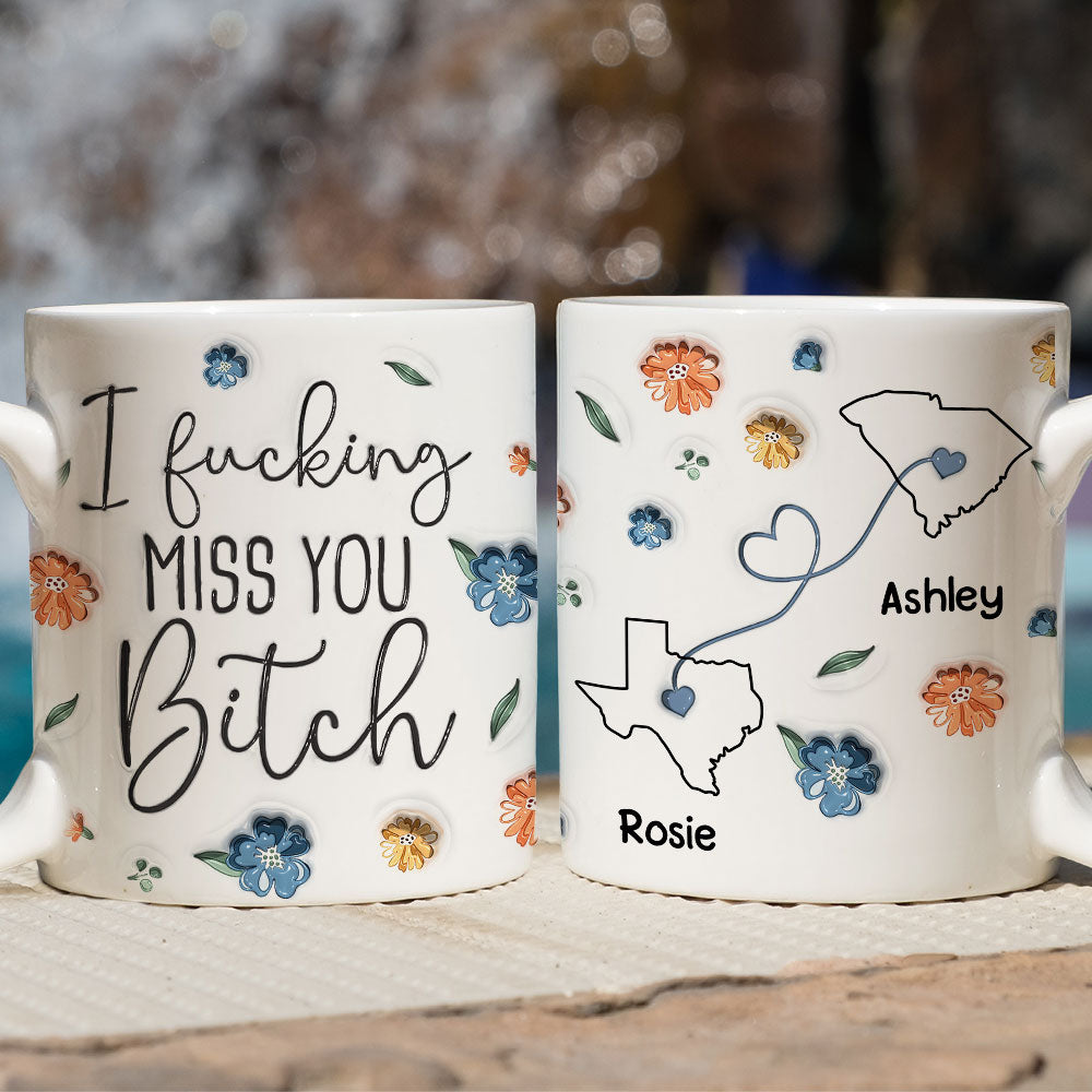 I Miss You Bestie Version 2 - Personalized Custom 3D Inflated Effect Mug