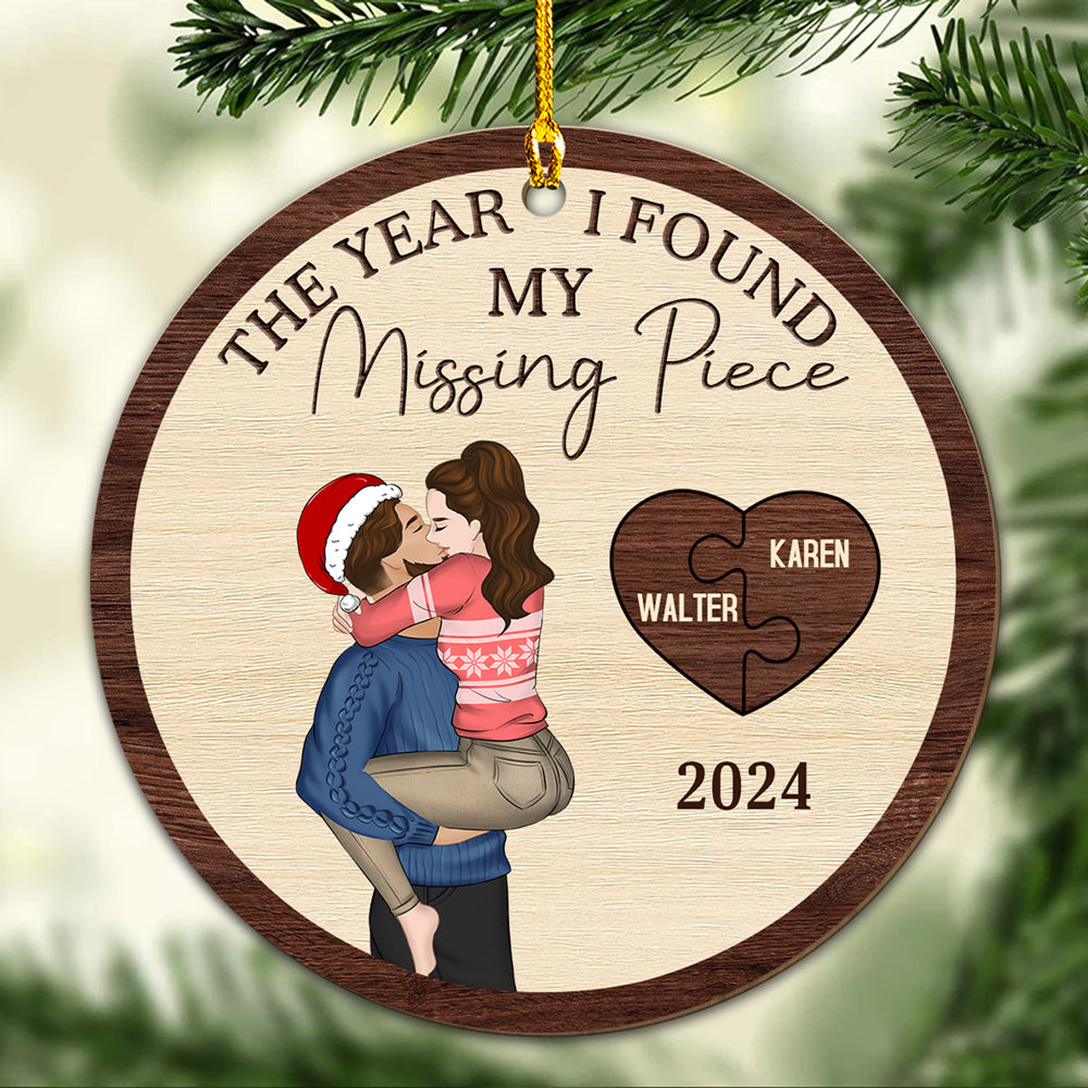 The Year I Found My Perfect Match - Personalized Custom Wood Ornament