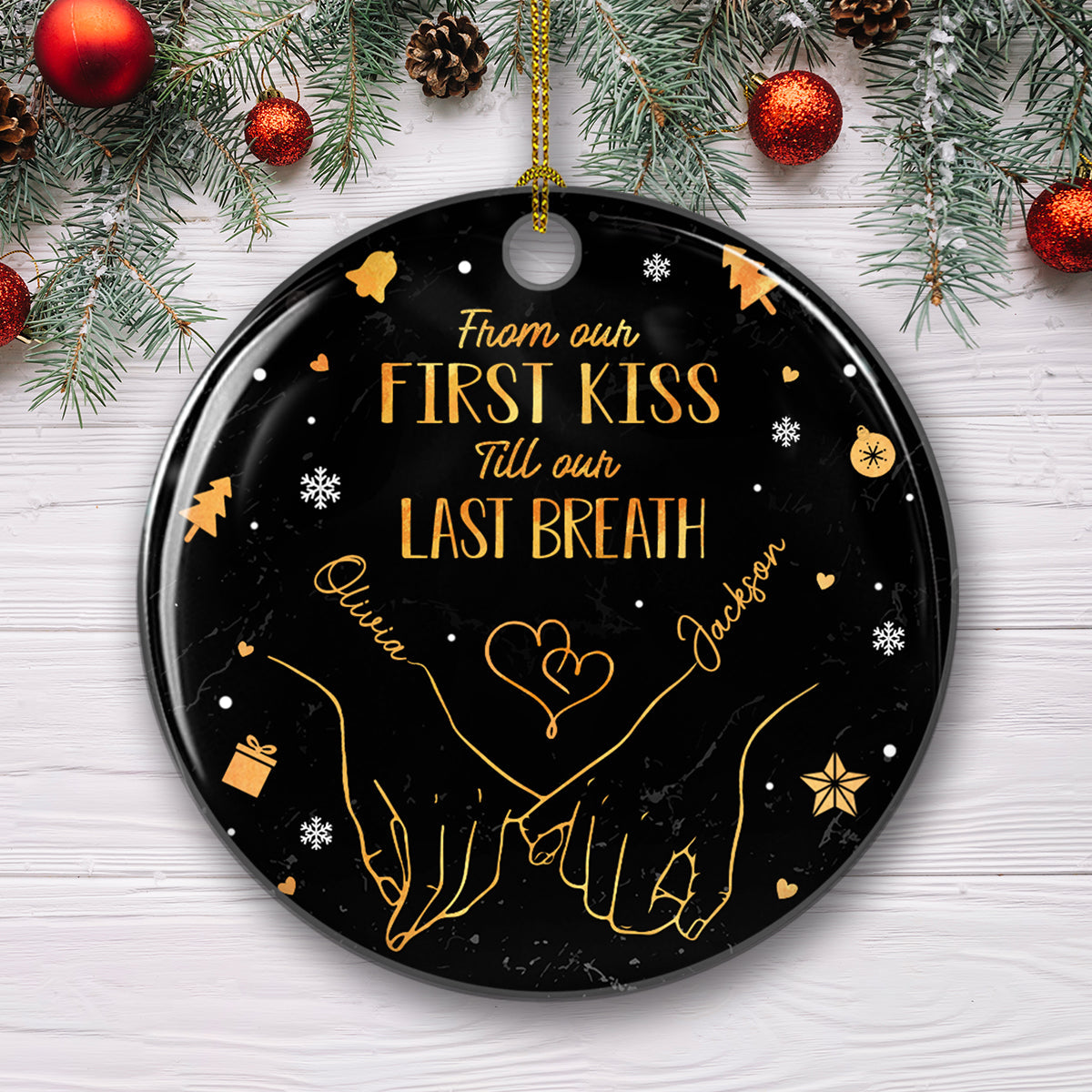 My Heart Is Perfect Because You Are Inside - Personalized Custom Ceramic Ornament